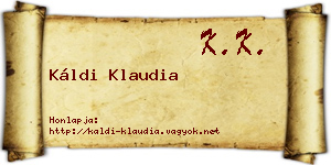Káldi Klaudia névjegykártya