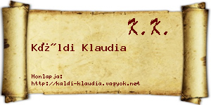 Káldi Klaudia névjegykártya